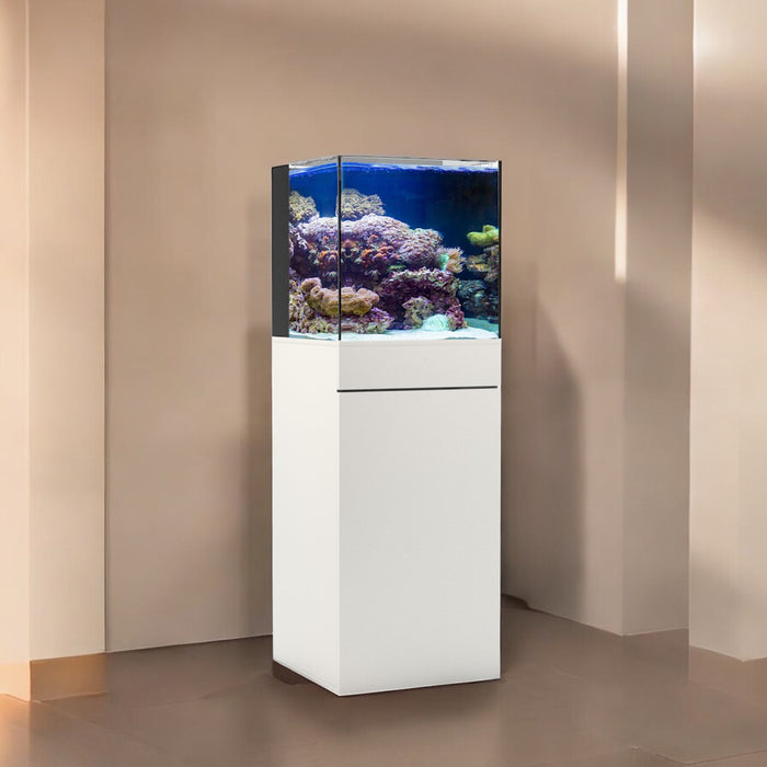 JBJ Aquarium 25G White Rimless Flat Panel - AIO Aquarium - Solid Glass, Sleek, Modern Fish Tank for Advanced Aquascaping