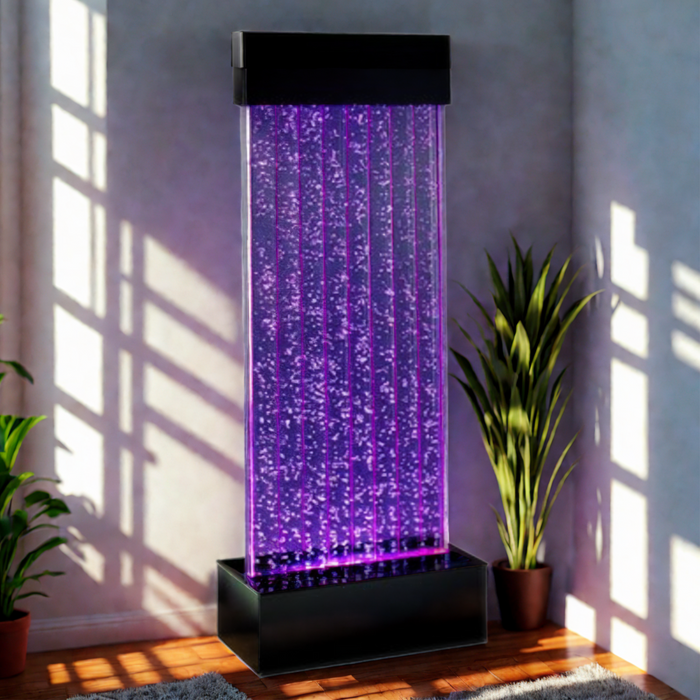 Midwest Tropical WP-4 Water Panel Fountain: Modern Freestanding Bubble Wall for a Tranquil Indoor Atmosphere